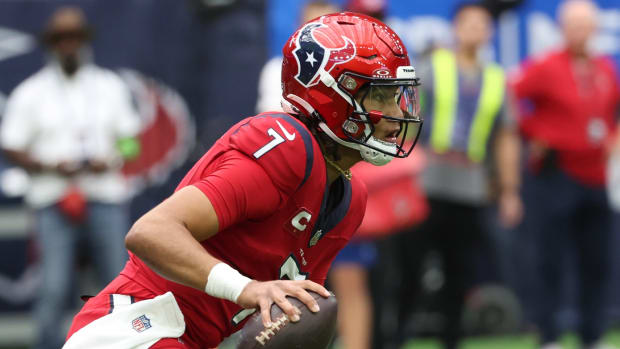 Houston Texans quarterback C.J. Stroud (7) against the Jacksonville Jaguars at NRG Stadium.